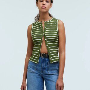 Madewell Split-Crewneck Cardigan Tank